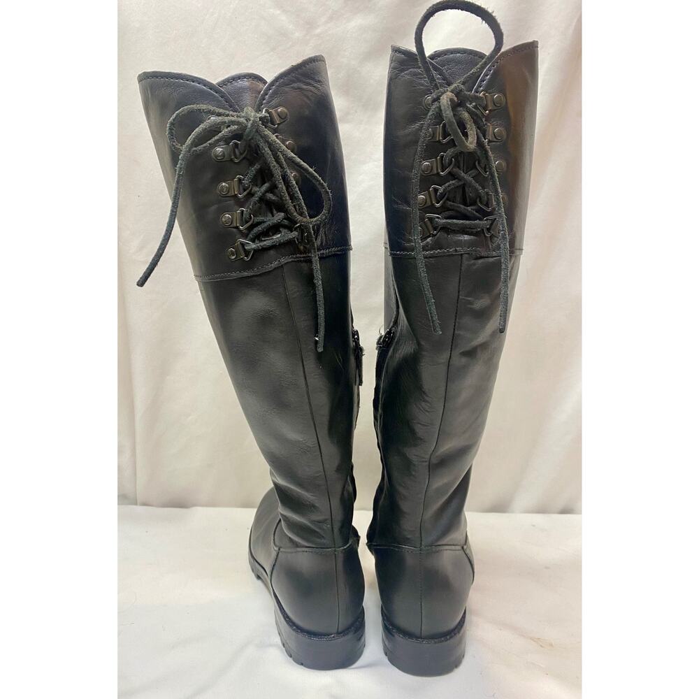 Cole Haan Women's Knee High Black Leather Riding Boots 7B - Picture 3 of 13